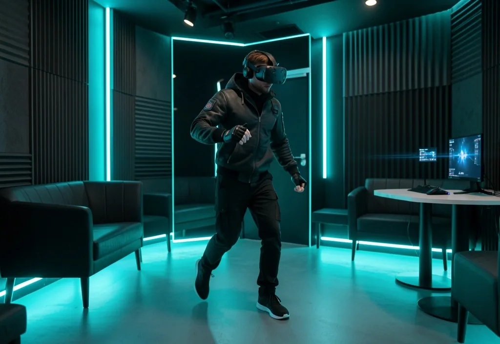 Socio de Riberano probando un equipo de realidad virtual supervisado