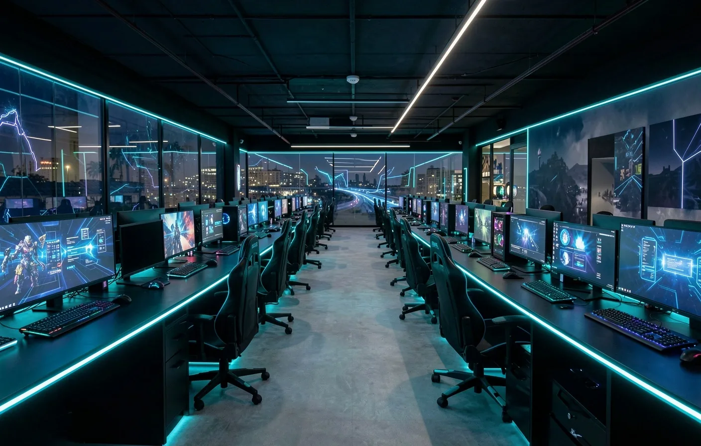Interior del club de computación Riberano en Barranquilla