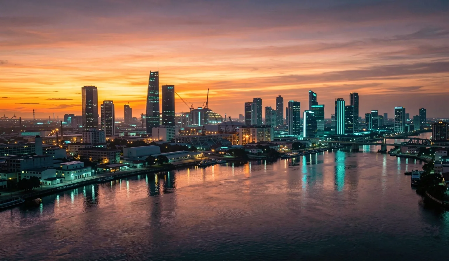 Vista de Barranquilla al atardecer, ciudad donde opera Riberano
